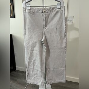 Old Navy High-Waisted Cropped Wide-Leg Chino Pants blue & white striped